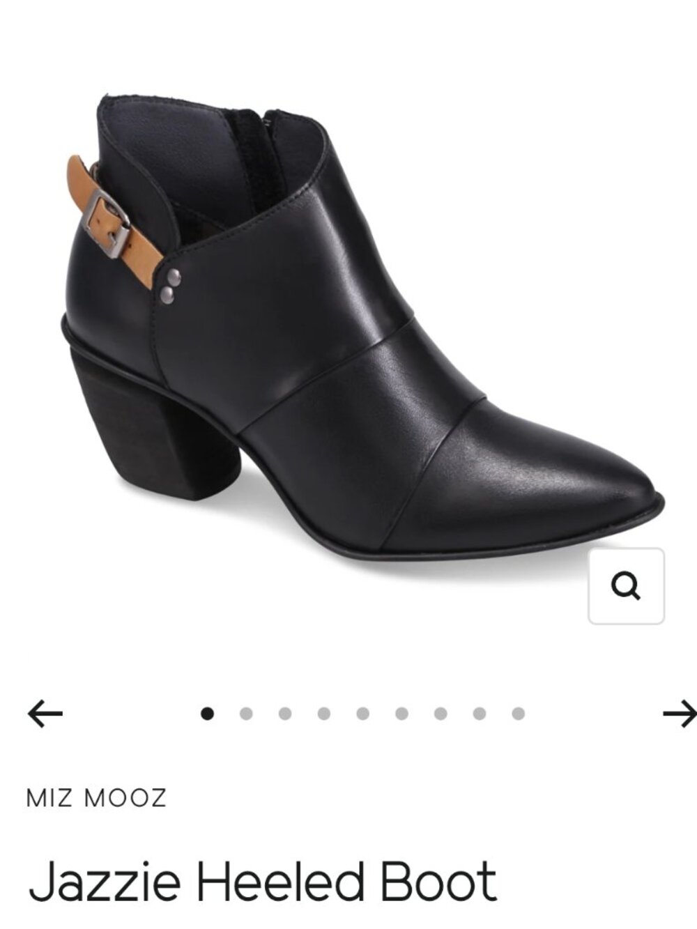 Miz Mooz Women's heeled pointed ankle boots